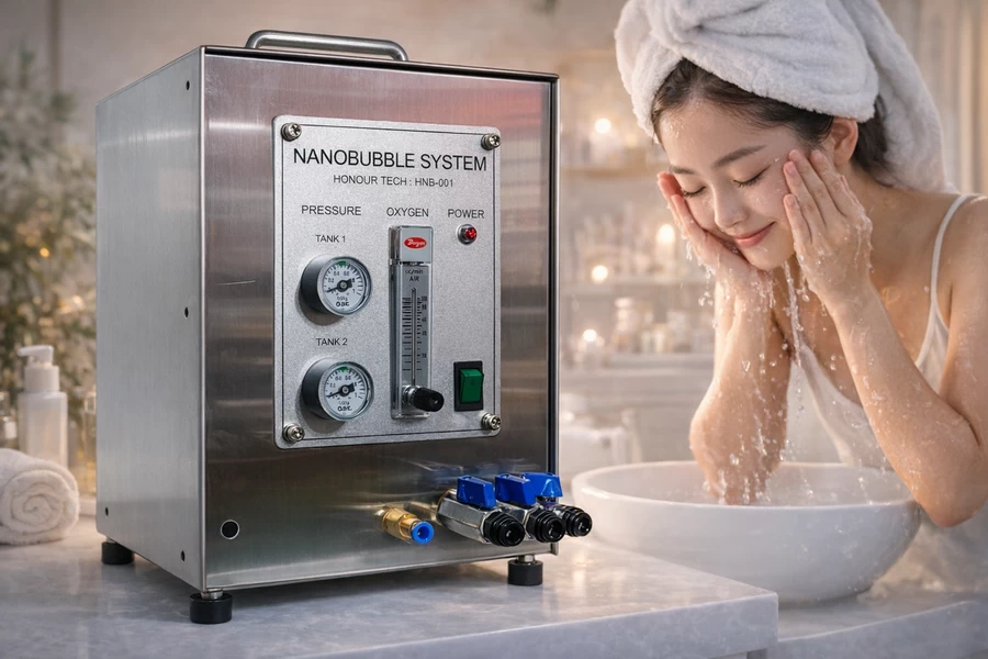 에스테틱 및 피부 관리를 위한 기능성 산소 나노버블 응용 시스템
