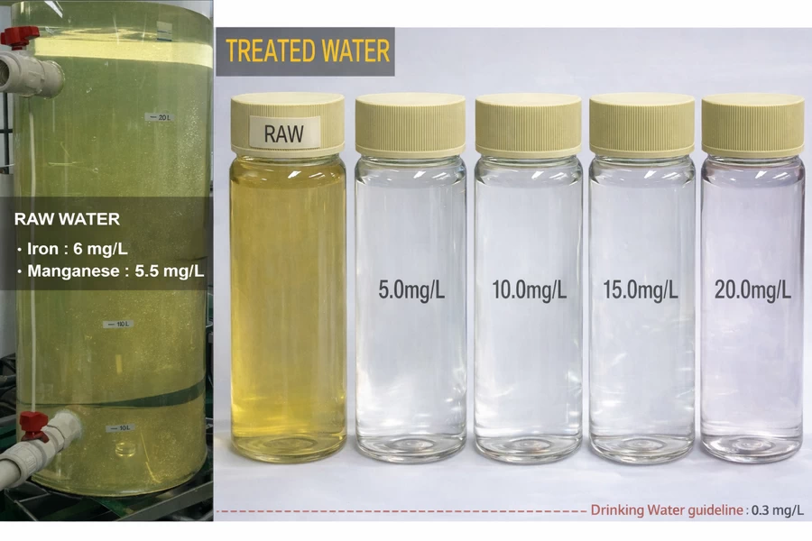 오존 나노버블 및 여과 시스템을 결합한 식수 내 철(Fe)·망간(Mn) 산화 제거 테스트